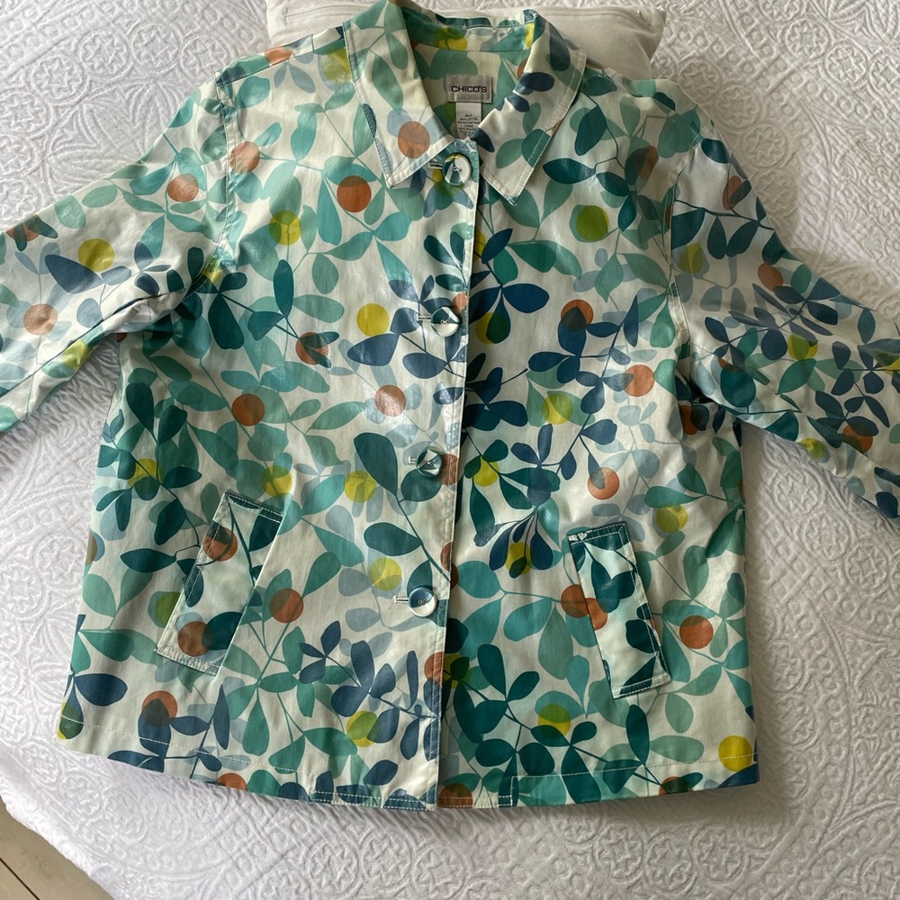 Chico’s Water Resistant Floral Jacket